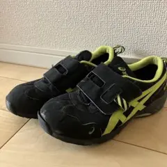 Asics スニーカー 黒/黄緑 21.0cm