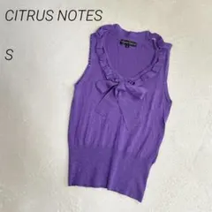 CITRUSNOTES　フリル　リボン　ノースリーブニット　シルク　フェミニンのサムネイル