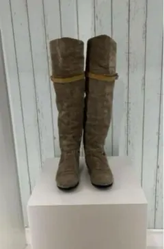 スエードロングブーツ　ベルト付きロングブーツ　ロングブーツ　ファビオルスコーニ