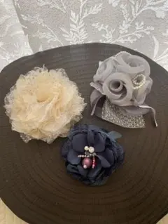花モチーフブローチ　コサージュ3点セット卒業式　入園式