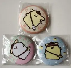 サンリオ ポムポムプリン お文具といっしょ コラボ 刺繍缶バッジ