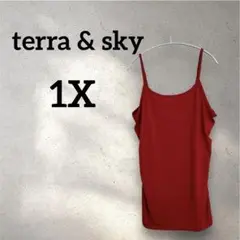 terra & sky 【1X】キャミソール レッド 赤