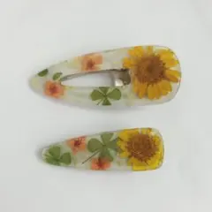 ドライフラワー レジン ヘアピン 2個セット