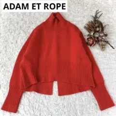 美品 アダムエロペ アルパカ混 ニット タートル バックスリット ハイネック