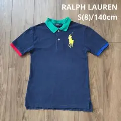 【RALPH LAUREN】 半袖 ポロシャツ トップス ネイビー ビックポニー