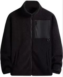 ✨️新品✨️ブラック フリースジャケット ジップアップ 男女兼用 黒 ボアフリース