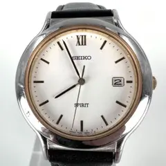 【稼動品】SEIKO スピリット メンズ 腕時計 クォーツ ラウンド デイト
