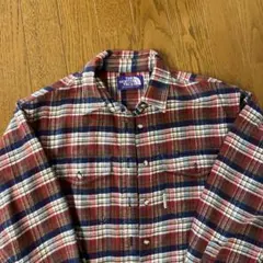 ノースフェイスパープルレーベル　ネルシャツ　赤系チェック