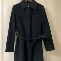 INED アンゴラ•ウール黒ロングコート