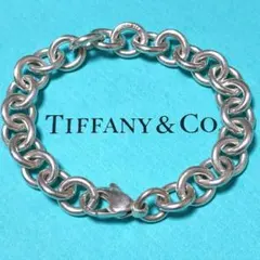 【美品】18.5cm Tiffanyティファニーラウンドリンク ブレスレットSVのサムネイル