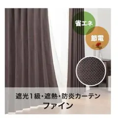 ニトリ❤️ファイン モカ 遮光1級 防炎カーテン 100×210 2枚 洗濯済のサムネイル