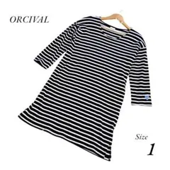 ORCIVAL　オーシバル　七分袖ワンピース　膝丈　ボーダーのサムネイル