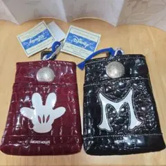 ディズニー ポーチ 黒 赤