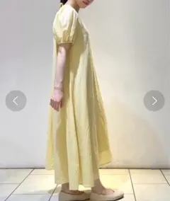 ジェラートピケ イエロー シャツワンピース Mサイズ