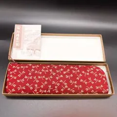 【未使用】印傳屋 ペンケース 勝ち虫 トンボ柄 赤漆 鹿革 伝統工芸品 箱付のサムネイル