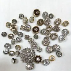 【まとめ割引可能】シルバー　キラキラボタン　パーツセット