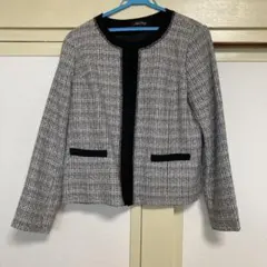 Add Rouge ノーカラージャケット ツイード調