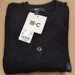 ユニクロC カシミヤクルーネックショートカーディガン M ブラック