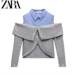 ZARA オフショルダー ニット セーター