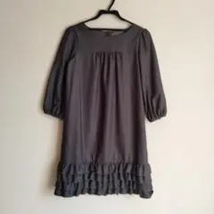 美品☆ユナイテッドアローズ GREEN LABEL ワンピース 7分袖 グレー