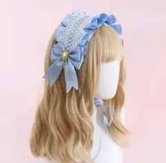 ヘッドドレス　水色