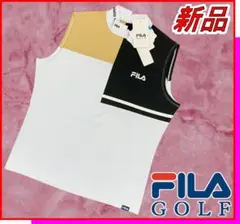 【新品】フィラゴルフシャツノースリーブカラーブロックストレッチ透け防止L11号