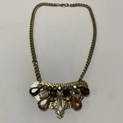 ビンテージ風装飾的なネックレス 多色ストーン