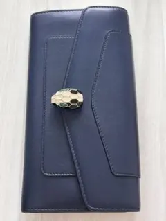 BVLGARI ブルー 折り財布 セルペンティ ブルガリ セルペンティ 二つ折り財布 パープル レザー レディース