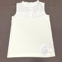 フリル襟インナーノースリーブ　異素材MIXオフホワイト(サイズ1 M〜L)