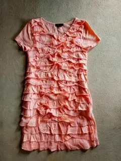 GAPフリルデザイン 半袖ワンピース ピンク