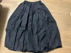 黒のバルーンスカート ゴムウエスト リボン付き