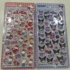 ハローキティ&クロミ ボンボンドロップシール 2シートセット