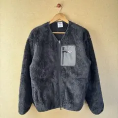 DANTON ボアノーカラージャケット　グレー
