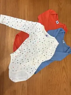 プチバトー　長袖　肌着3着　24m/86cm ロンパース