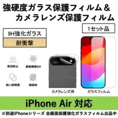 iPhoneAir強硬度ガラスフィルム&背面カメラレンズ用ガラスフィルムセット