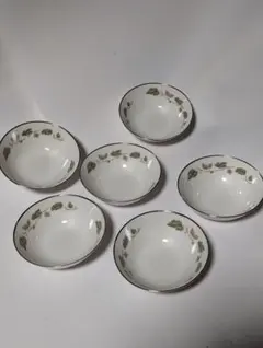 （台テ下）RC オールドノリタケ　葉模様の小皿 6個セットのサムネイル