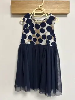 【日本製 子供服エンゼルスター】 ドット柄ワンピース100cm