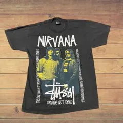 STUSSY Tシャツ Nirvana ニルヴァーナ カート・コバーン ブラック