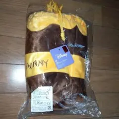 くまのプーさん袋付きひざ掛け　ブランケット　ひざかけ　ポーチつき