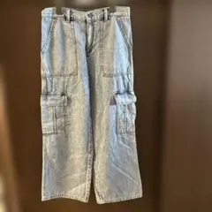 GUデニムカーゴパンツ⭐︎アイスブルー　Lサイズ