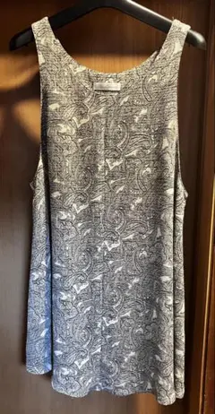 ⑥詩仙堂 田村均 ペイズリー柄 ノースリーブ プルオーバー 着丈84 身幅53