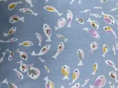約定品　LIBERTY　リバティ　グリマー　灰色系　小魚柄　約110㎝幅60㎝