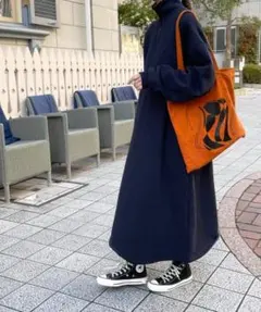 CANAL JEAN キャナルジーン　ハーフジップスウェットワンピース