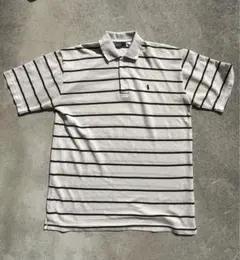 お*い様 POLO Ralph Lauren ストライプ ポロシャツ ホワイト/