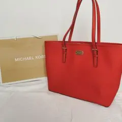 【美品】 マイケルコース トートバッグ オレンジ サフィアーノレザー A4可能
