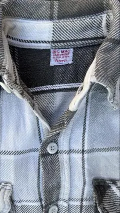 60s BIG MAC 長袖ネルシャツ ブラック＆ホワイト
