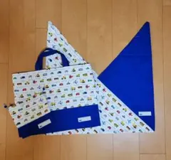 【ぽん様専用】入園入学　男　車柄　青色　手提げ袋&あずま袋&コップ袋3点セット