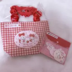 サンリオ×mikko　くじ　サンリオ　当たりくじ　ミニトート赤　ステッカーセット