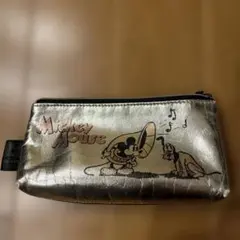 ミッキーマウス ポーチ ゴールドブラック