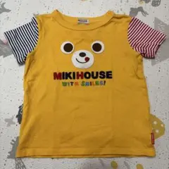 Miki House イエロー クマ刺繍 Tシャツ 100cm